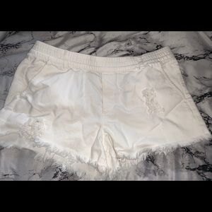 Aerie White Linen Shorts (Size Small)